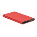 Bateria externa de alumínio de 4.000 mAh Powercard Alu Black cor vermelho