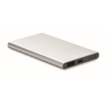 Bateria externa de alumínio de 4.000 mAh Powercard Alu Black cor prateado mate