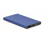 Bateria externa de alumínio de 4.000 mAh Powercard Alu Black cor azul real