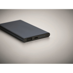 Bateria externa de alumínio de 4.000 mAh Powercard Alu Black cor azul-marinho vista fotografia quarta vista