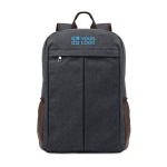 Mochila promocional para portátil de 15'' de canvas, 450 g/m² Sweden cor preto vista principal