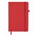 Caderno com capa e papel reciclados, folhas A5 pautadas EcoRecycle cor vermelho segunda vista