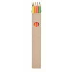 Conjunto de 4 lápis de cor para sublinhar em caixa com logo Fluor cor multicolor