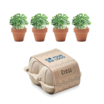 Kit de 4 vasos com sementes de agrião para personalizar Kit de Eggs cor bege vista principal