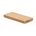 Power bank sem fio de bambu com conexão tipo C 6.000 mAh Bamboo cor madeira