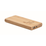 Power bank sem fio de bambu com conexão tipo C 6.000 mAh Bamboo cor madeira vista principal