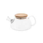 Chaleira de vidro com tampa de bambu e infusor 750ml Nordik cor transparente