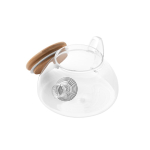 Chaleira de vidro com tampa de bambu e infusor 750ml Nordik cor transparente quarta vista