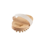 Escova de banho de madeira anticelulite para massagem com pega cor natural imagem com logo 4