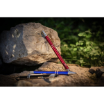 Esferográfica alumínio reciclado tinta azul Aster Recycled primeira vista