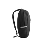 Bolsa tiracolo acolchoada rPET com partes refletoras e bolso frontal cor preto terceira vista