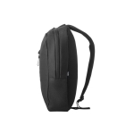 Bolsa tiracolo acolchoada rPET com partes refletoras e bolso frontal cor preto quarta vista