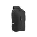 Bolsa tiracolo acolchoada rPET com partes refletoras e bolso frontal cor preto