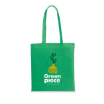 Saco de algodão reciclado e rPET colorido 180 g/m2 Reciclo Cairo cor verde imagem com logo