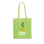 Saco de algodão reciclado e rPET colorido 180 g/m2 Reciclo Cairo cor verde-claro imagem com logo