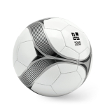 Bola de futebol com design clássico preto e branco vista principal