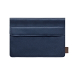 Porta-documentos de couro reciclado de qualidade Recyclo Leather cor azul-marinho primeira vista