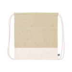 Mochila de cordão de algodão 140 g/m² bicolor Duo FairTrade cor bege primeira vista