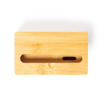 Suporte de telemóvel de bambu com amplificador cor madeira primeira vista