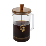 Cafeteira de prensa francesa para 3 cafés, 600ml French Coffee Press cor transparente vista impressão tampografia