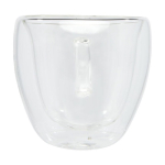 Conjunto 2 chávenas de café pequenas com base de bambu 100ml Espresso cor transparente segunda vista frontal