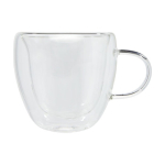 Conjunto 2 chávenas de café pequenas com base de bambu 100ml Espresso cor transparente vista lateral