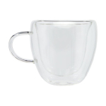 Conjunto 2 chávenas de café pequenas com base de bambu 100ml Espresso cor transparente segunda vista com lateral