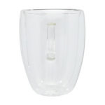 Conjunto de canecas de parede dupla com bases, 350ml Cappuccino cor transparente segunda vista frontal