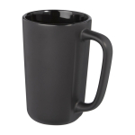 Caneca de cerâmica grande com acabamento mate de 480ml Americano cor preto segunda vista