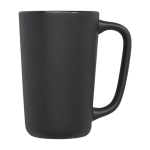 Caneca de cerâmica grande com acabamento mate de 480ml Americano cor preto vista lateral