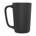 Caneca de cerâmica grande com acabamento mate de 480ml Americano cor preto segunda vista com lateral