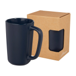 Caneca de cerâmica grande com acabamento mate de 480ml Americano cor azul-marinho