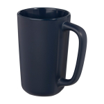 Caneca de cerâmica grande com acabamento mate de 480ml Americano cor azul-marinho segunda vista