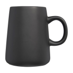 Caneca de cerâmica em forma de jarra de 450ml Wide Base cor preto vista lateral