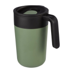 Caneca fabricada em plástico reciclado e metal 400ml cor verde