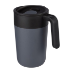 Caneca fabricada em plástico reciclado e metal 400ml cor cinzento-escuro