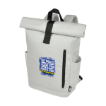 Mochila enrolável para portáteis de 15,6'', hidrorresistente cor cinzento vista impressão transfer