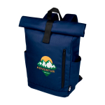 Mochila enrolável para portáteis de 15,6'', hidrorresistente cor azul-marinho vista impressão transfer