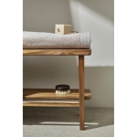 Toalha publicitária de algodão e tencel de 70x140cm FreshFiber Medium cor bege vista de ambiente