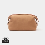 Nécessaire personalizado de poliéster reciclado EcoStylish cor castanho-claro