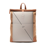 Mochila para portátil de poliéster reciclado EcoStylish cor castanho-claro quinta vista