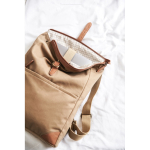 Mochila para portátil de poliéster reciclado EcoStylish cor castanho-claro vista de ambiente 3