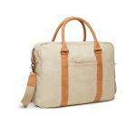 Pasta para portátil acolchoada reciclada elegante 16'' EcoJourney cor bege segunda vista