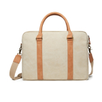 Pasta para portátil acolchoada reciclada elegante 16'' EcoJourney cor bege terceira vista