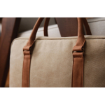Pasta para portátil acolchoada reciclada elegante 16'' EcoJourney cor bege vista de ambiente 4