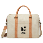 Pasta para portátil acolchoada reciclada elegante 16'' EcoJourney cor bege vista principal