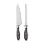 Conjunto de faca de cozinha com afiador em aço Kaiser cor castanho escuro