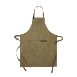 Avental de materiais reciclados com bolso frontal Ecochic cor verde-escuro
