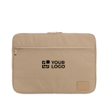 Bolsa para portátil personalizada poliéster reciclado 15,6'' EcoTrace cor castanho-claro vista principal