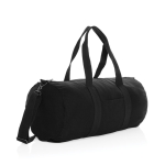 Mala de viagem corporativa de lona reciclada EcoTrace Raw cor preto